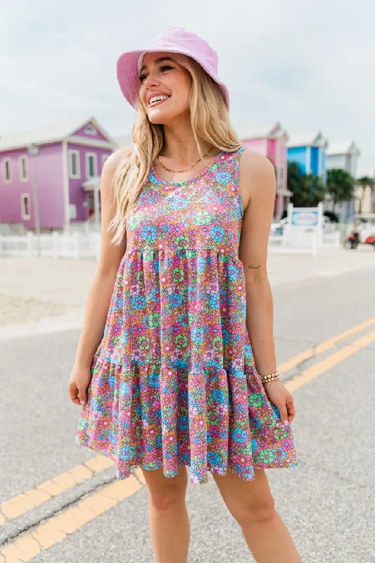 Just Thinking About You Retro Floral Dress FINAL SALE