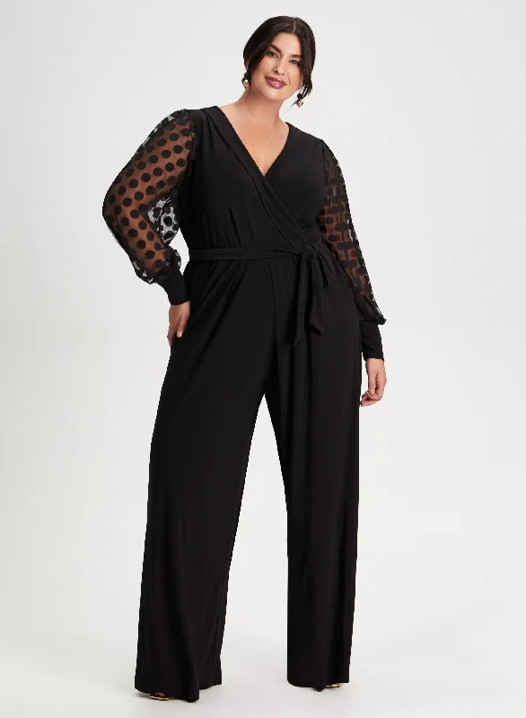 Crossover Detail Wide Leg Jumpsuit