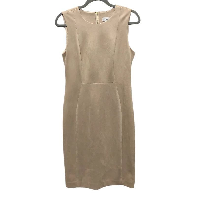 Dress Casual Midi By Calvin Klein In Beige, Size: 6