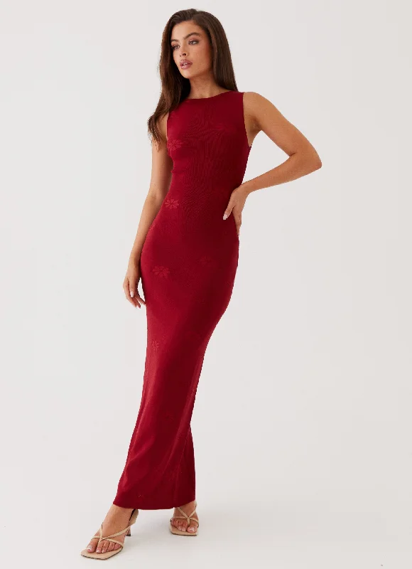 Holly Knit Maxi Dress - Red