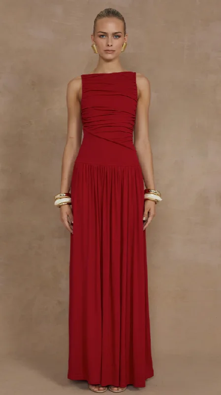 Nalla Maxi Dress - Cherry