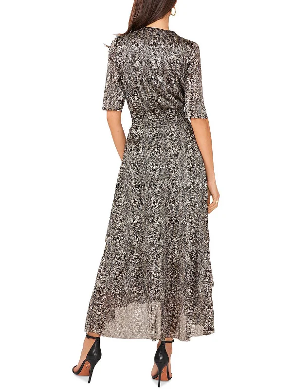 Womens Smocked Long Cocktail And Party Dress