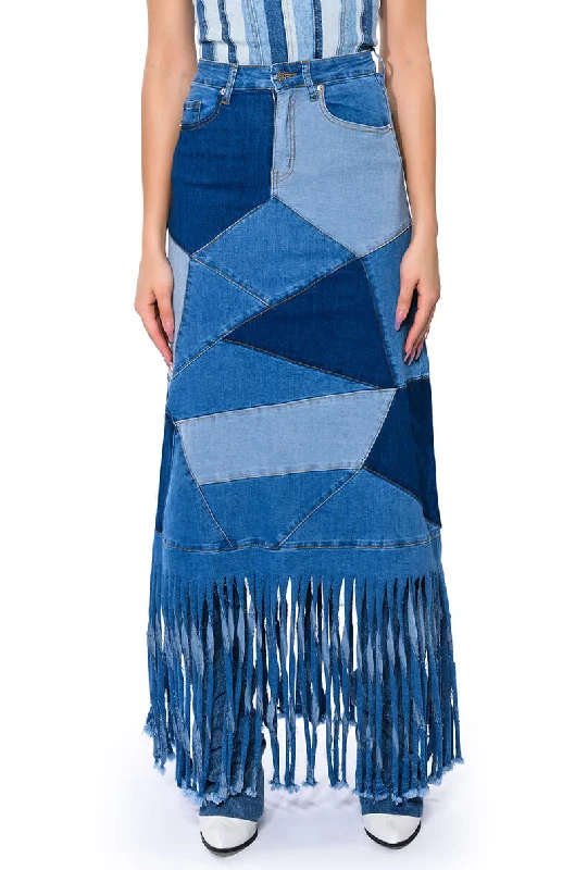 MICHELLE MAXI DENIM SKIRT