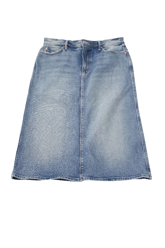 Mother High Waist Denim Skirt in Blue Cotton