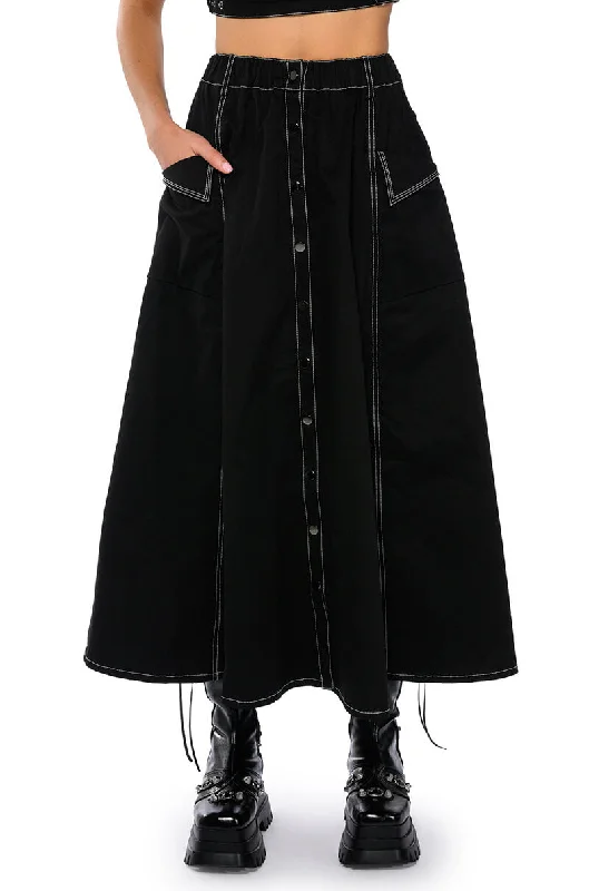 SECRET ADMIRER DENIM MAXI SKIRT