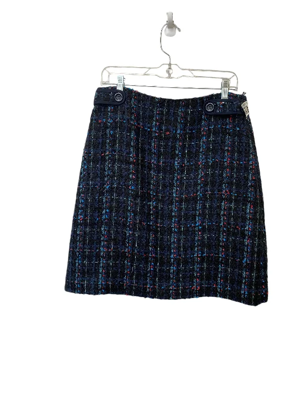 Skirt Mini & Short By Ann Taylor In Black & Blue, Size: 8