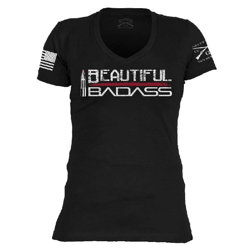 Women's Beautiful Badass V-Neck - Black