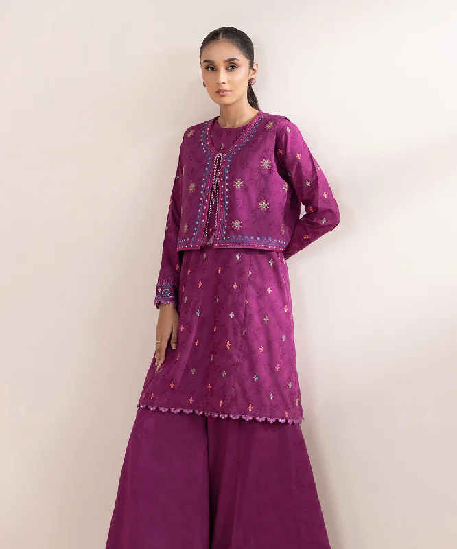 Embroidered Cotton Jacquard Coatie