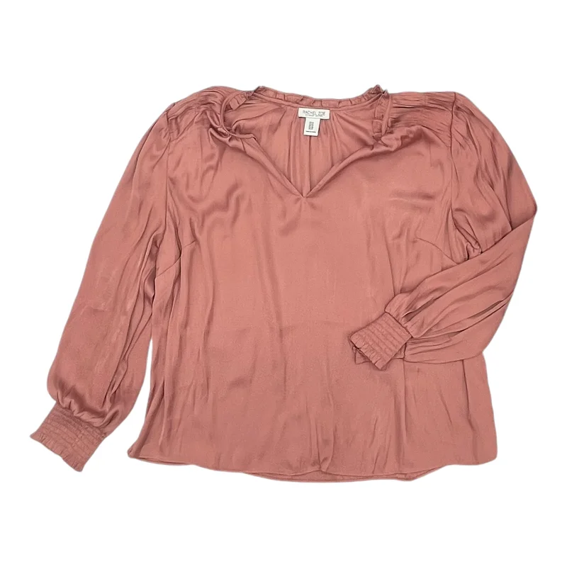 Blouse Ls By Rachel Zoe In Pink, Size:1X