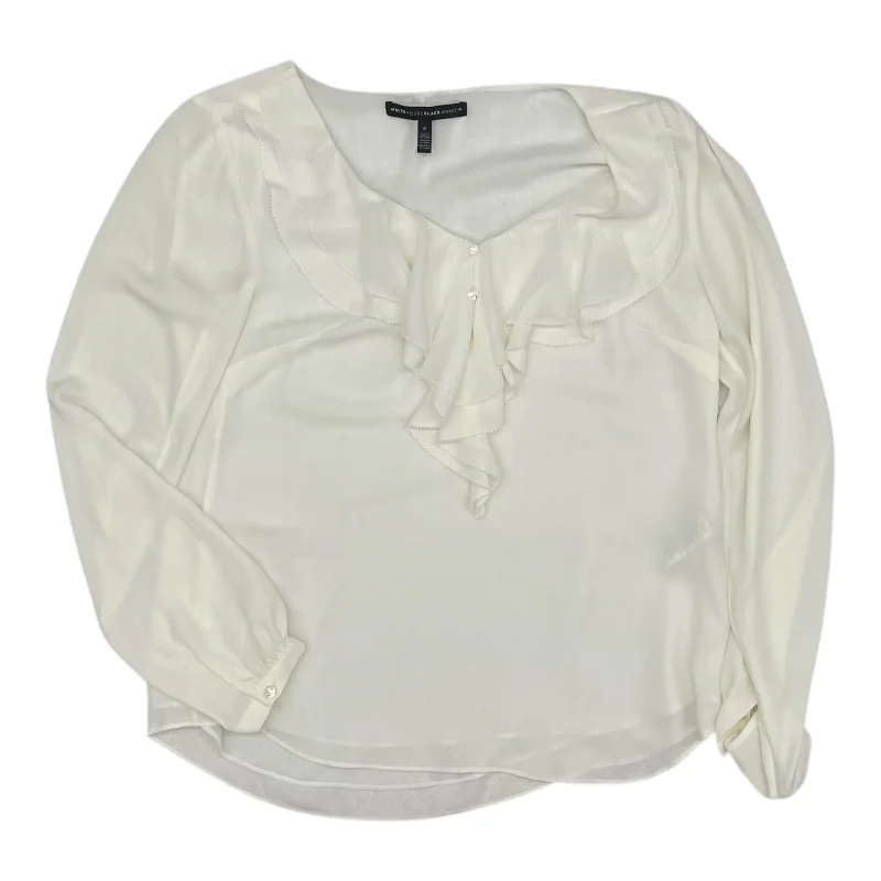 Blouse Ls By White House Black Market In White, Size:Xs