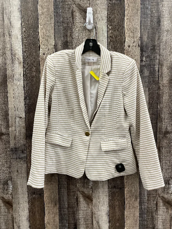 Blazer By Calvin Klein In Striped Pattern, Size: M