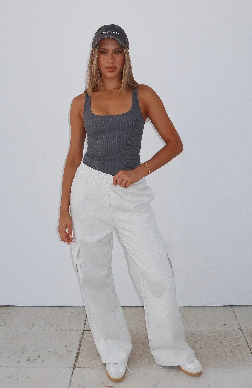 No Reason To Cry Track Pants Grey Marle