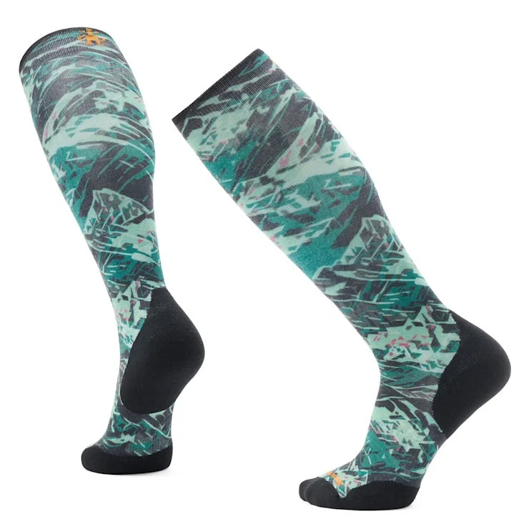 Ski Targeted Cushion Green Slopes Print OTC Socks