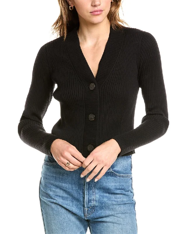 Vince Ribbed Wool Cardigan