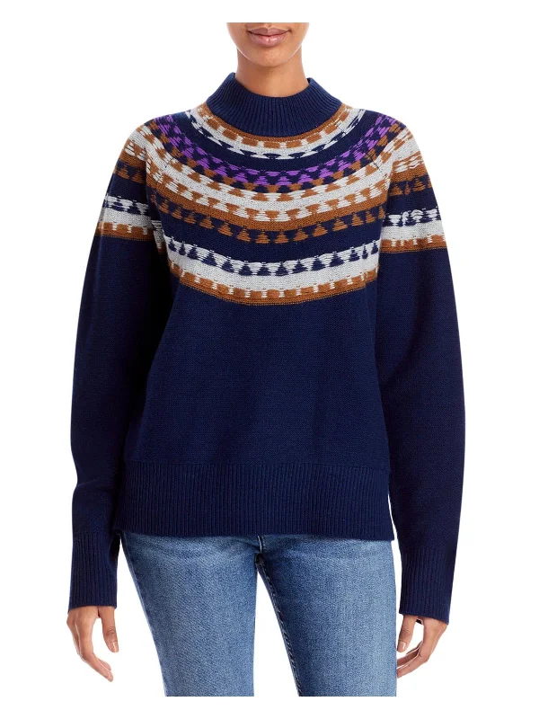 Womens Fairisle Wool Blend Pullover Sweater