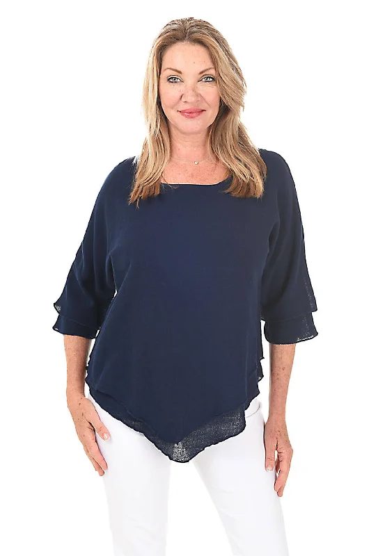 Dolman Double Layer Crinkle Top