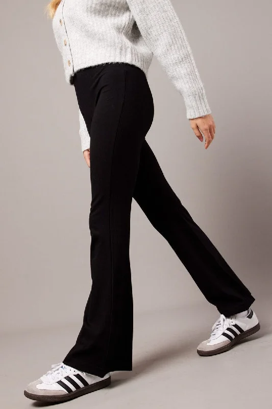 Black Flare Leg Pants Ponte