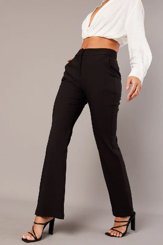 Black Slim Pants High Rise