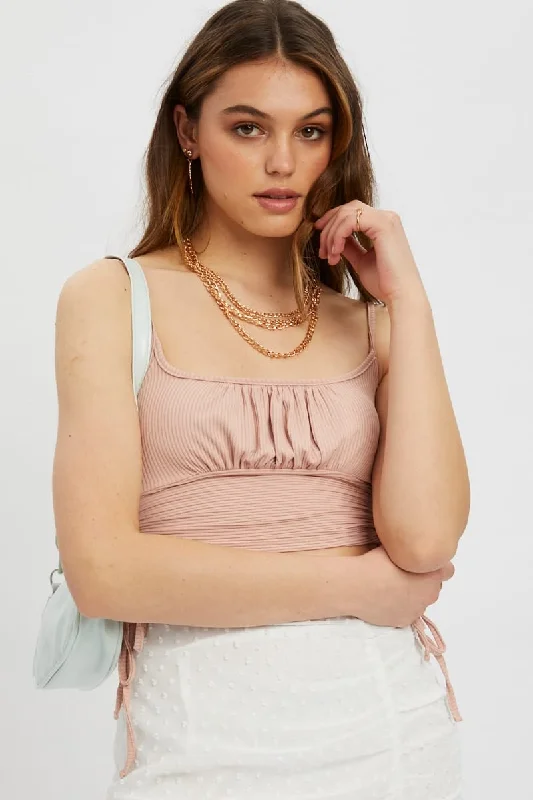 Pink Top Cami Ribbed