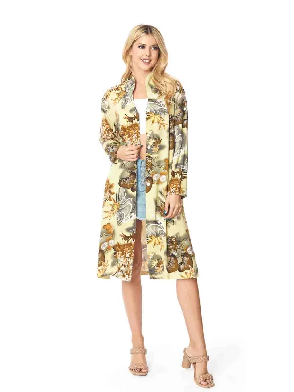 Tianello TENCEL™  Print "Zen Garden" Long "SELENA"  Duster Jacket