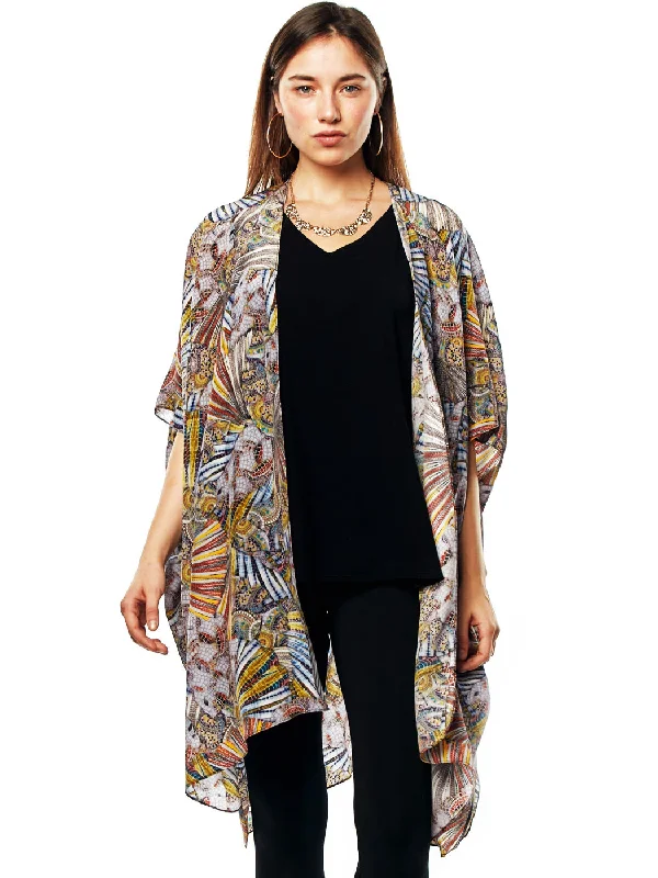 Tianello "LeQueen" Printed Washable Silk "ZEN" Robe