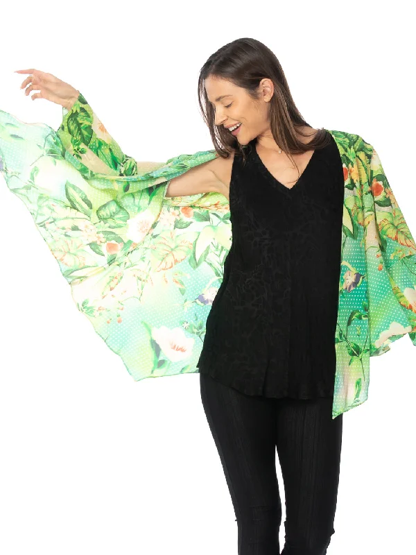 Tianello "Tonga Island" Print  Washable Silk "Yuriko" Kimono