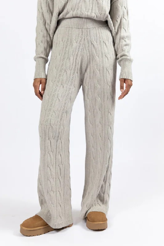 Forever Winter Grey Cable Knit Lounge Pants DOORBUSTER