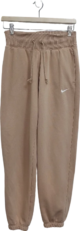 Nike Beige Phoenix High Waist Oversize Sweatpants UK XS