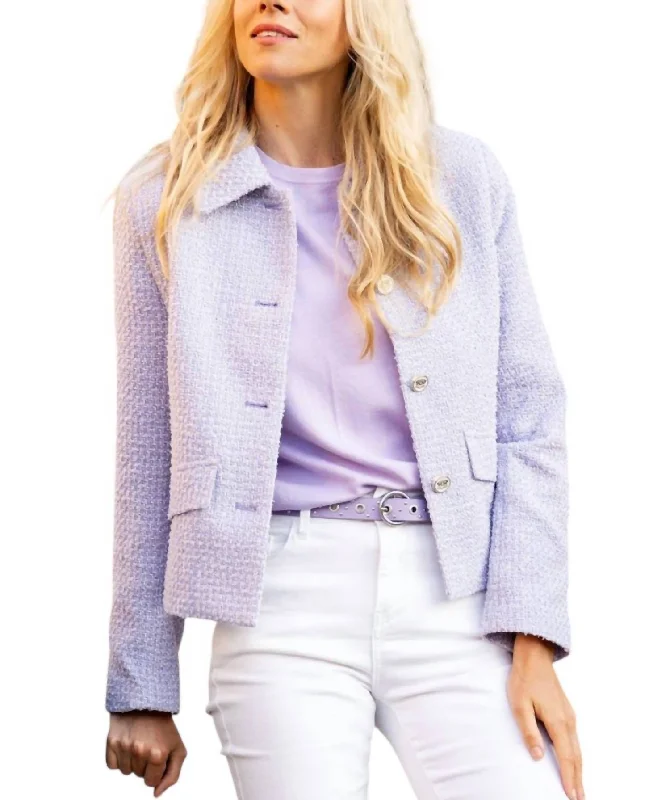 Structured Check Jacket In Lilac